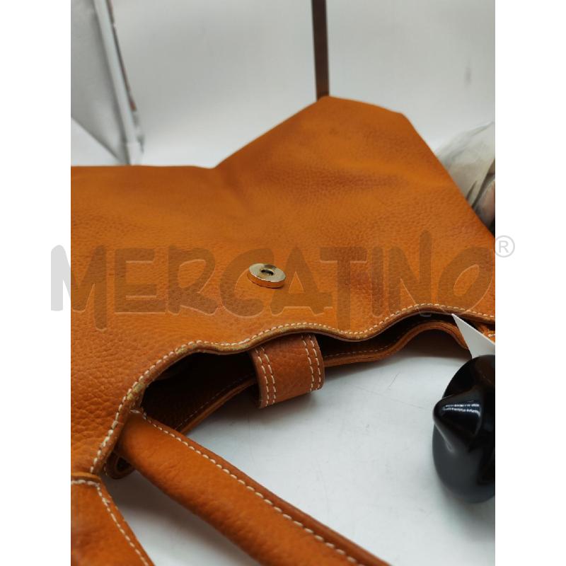 BORSA DONNA VERA PELLE ARANCONE H DORATA DAVANTI | Mercatino dell'Usato Mestre 3