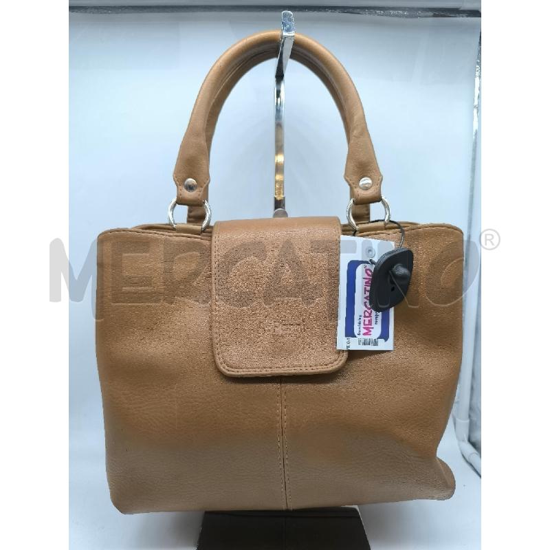 BORSA DONNA VERA PELLE MARRONE A PANNI | Mercatino dell'Usato Mestre 1