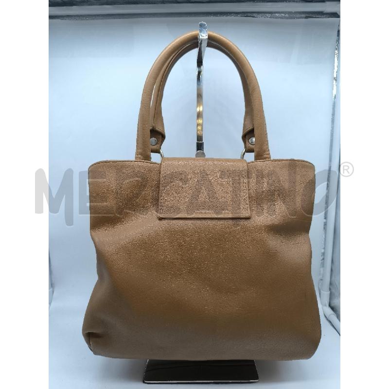 BORSA DONNA VERA PELLE MARRONE A PANNI | Mercatino dell'Usato Mestre 2