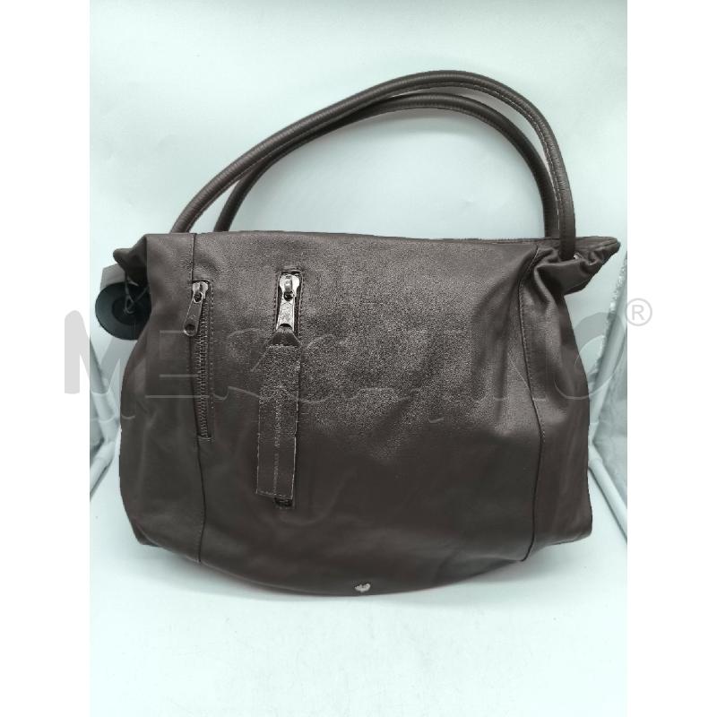 BORSA DONNA VERA PELLE MARRONE SCURO A SACCO | Mercatino dell'Usato Mestre 1