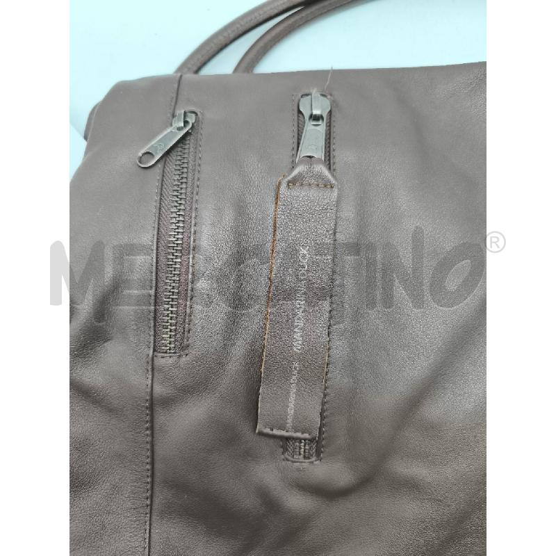 BORSA DONNA VERA PELLE MARRONE SCURO A SACCO | Mercatino dell'Usato Mestre 4