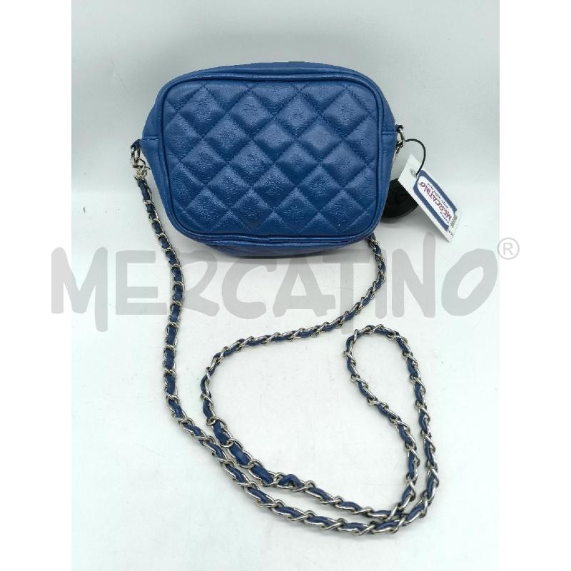 BORSETTA DONNA BLU VERA PELLE TRAPUNTATA | Mercatino dell'Usato Mestre 1