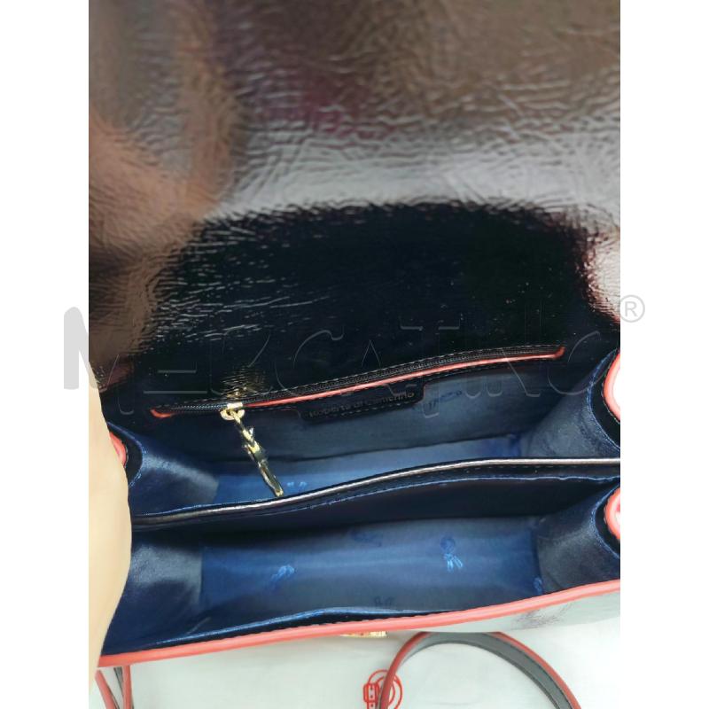 BORSETTA DONNA ROBERTA DI CAMERINO NERA GANCIO DAVANTI ROSSO | Mercatino dell'Usato Mestre 3