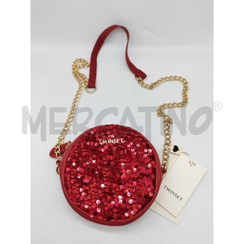 BORSETTA DONNA TWINSET ROTONDA ROSSA PAILLETTES | Mercatino dell'Usato Mestre 1