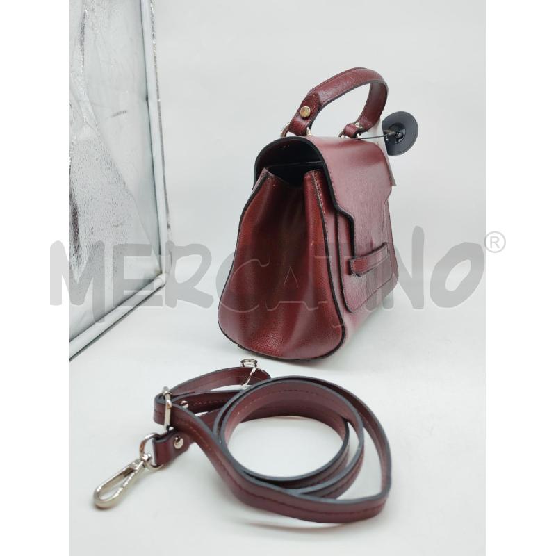 BORSETTA DONNA VERA PELLE ROSSO BORDEAUX VALIGETTA | Mercatino dell'Usato Mestre 2