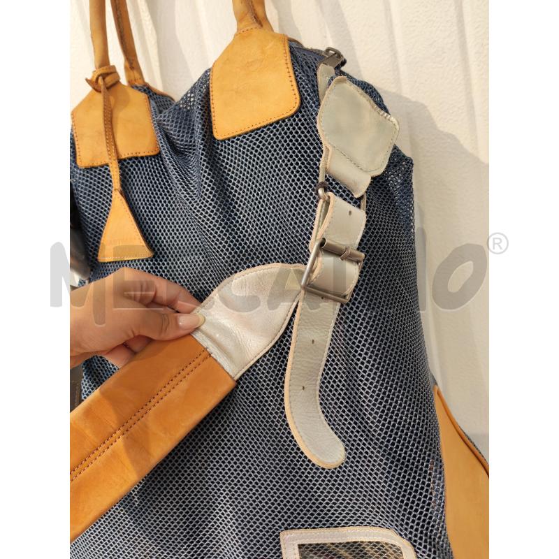 BORSONE EASTPAK PER RAF SIMONS RETE GRIGIA E CUOIO | Mercatino dell'Usato Mestre 3