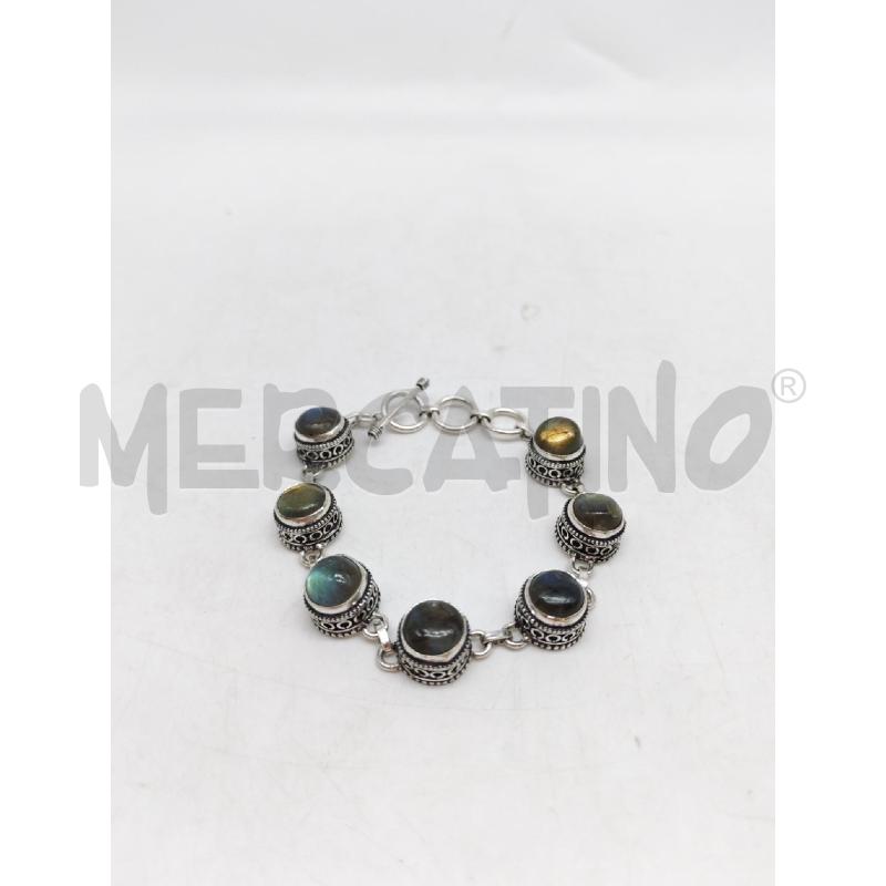 BRACCIALE ARGENTATO PIETRE VERDINE | Mercatino dell'Usato Mestre 1