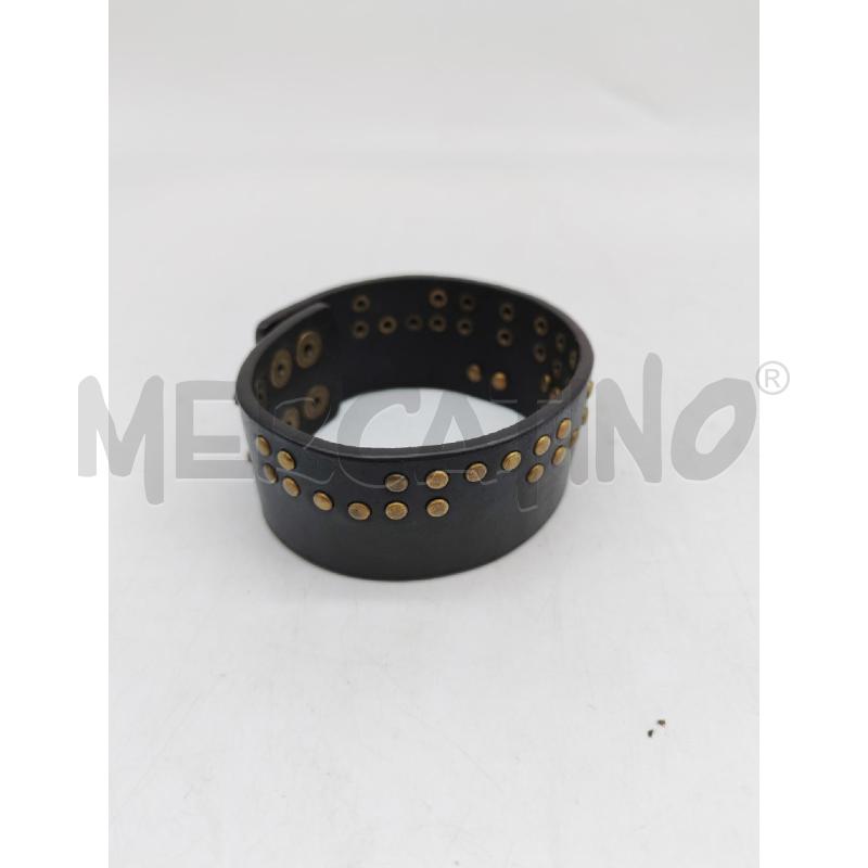BRACCIALE GUESS NERO PELLE CON INSERTI DORATI  | Mercatino dell'Usato Mestre 2