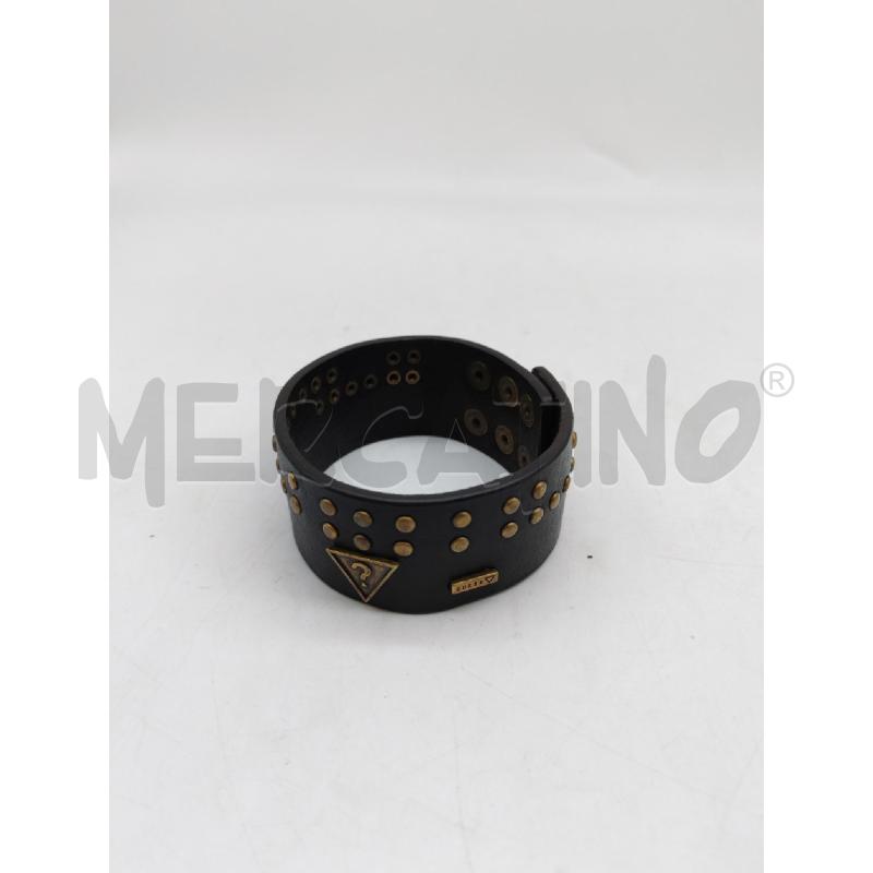 BRACCIALE GUESS NERO PELLE CON INSERTI DORATI  | Mercatino dell'Usato Mestre 3