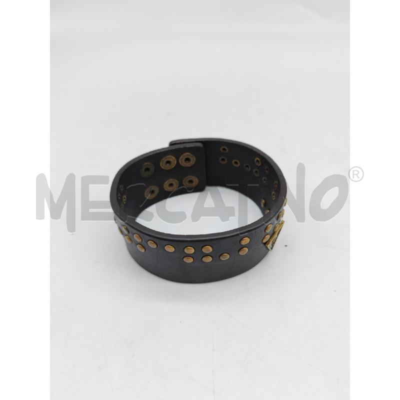 BRACCIALE GUESS NERO PELLE CON INSERTI DORATI  | Mercatino dell'Usato Mestre 4