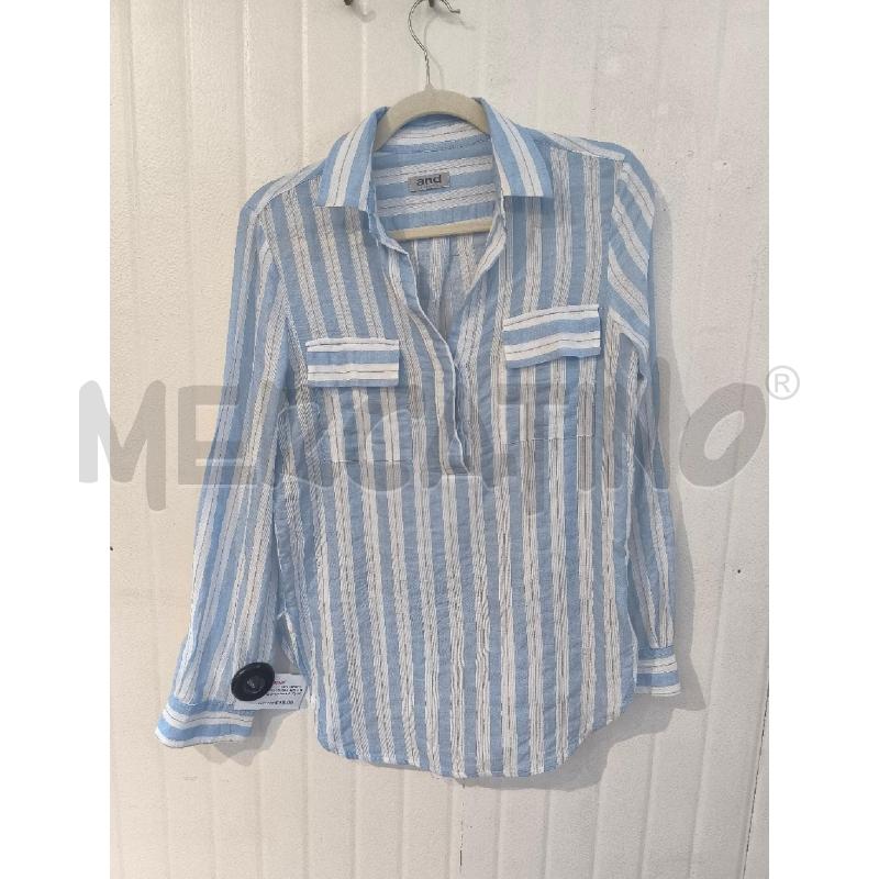 CAMICIA DONNA AND A RIGHE BIANCHE E AZZURRE | Mercatino dell'Usato Mestre 1