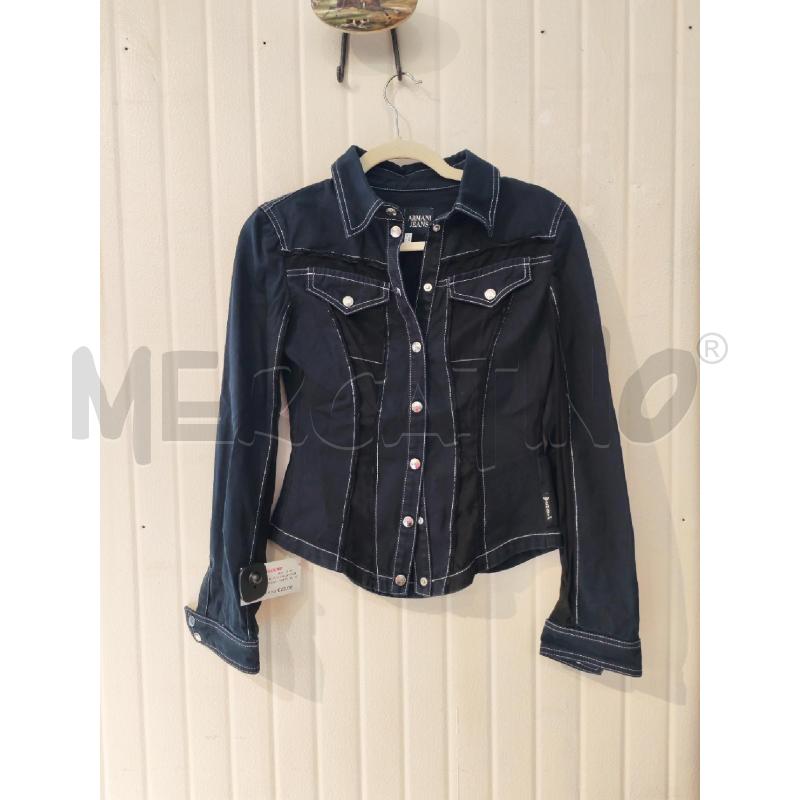 CAMICIA DONNA ARMANI JEANS BLU NOTTE CON PARTI NERE | Mercatino dell'Usato Mestre 1