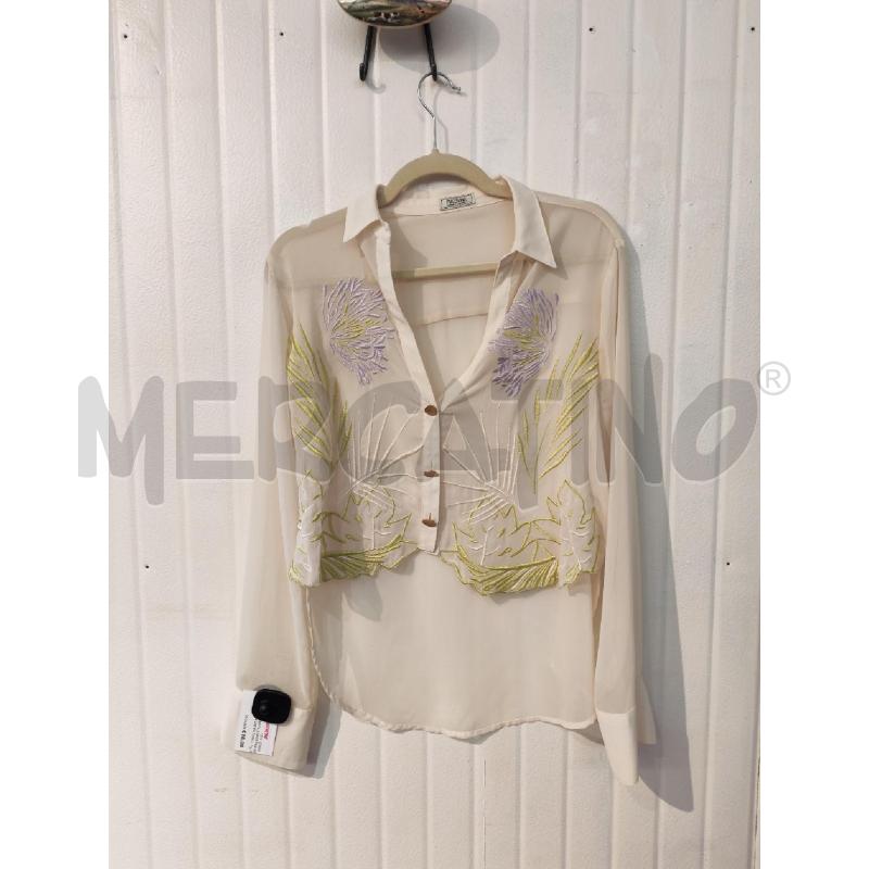 CAMICIA DONNA FRACOMINA CREMA FIORI LILLA | Mercatino dell'Usato Mestre 1
