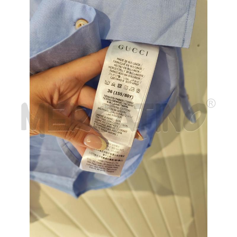 CAMICIA DONNA GUCCI AZZURRA COLLETTO BIANCO | Mercatino dell'Usato Mestre 3