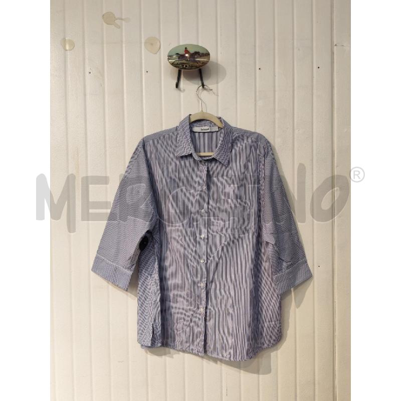 CAMICIA DONNA INTREND BIANCA RIGHE BLU | Mercatino dell'Usato Mestre 1