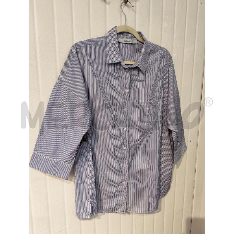 CAMICIA DONNA INTREND BIANCA RIGHE BLU | Mercatino dell'Usato Mestre 3