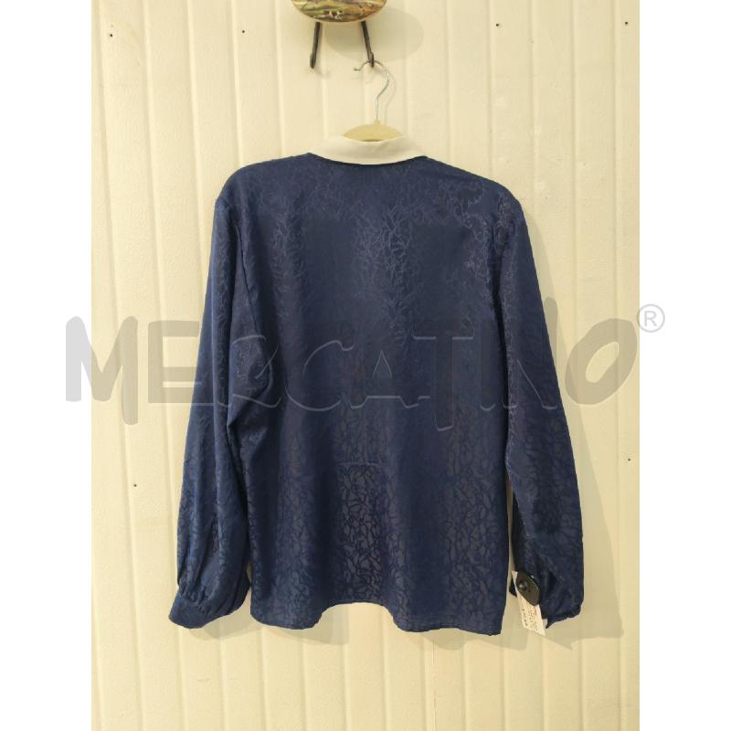 CAMICIA DONNA LUISA SPAGNOLI 100% SETA BLU COLLETTO BIANCO | Mercatino dell'Usato Mestre 4
