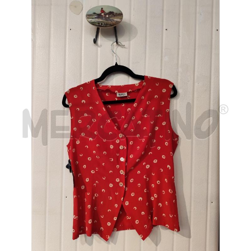 CAMICIA DONNA MARELLA ROSSA SEMI CERCHI BIANCHI | Mercatino dell'Usato Mestre 1