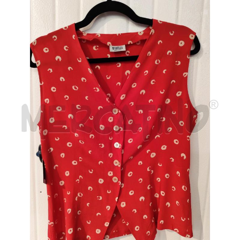 CAMICIA DONNA MARELLA ROSSA SEMI CERCHI BIANCHI | Mercatino dell'Usato Mestre 2