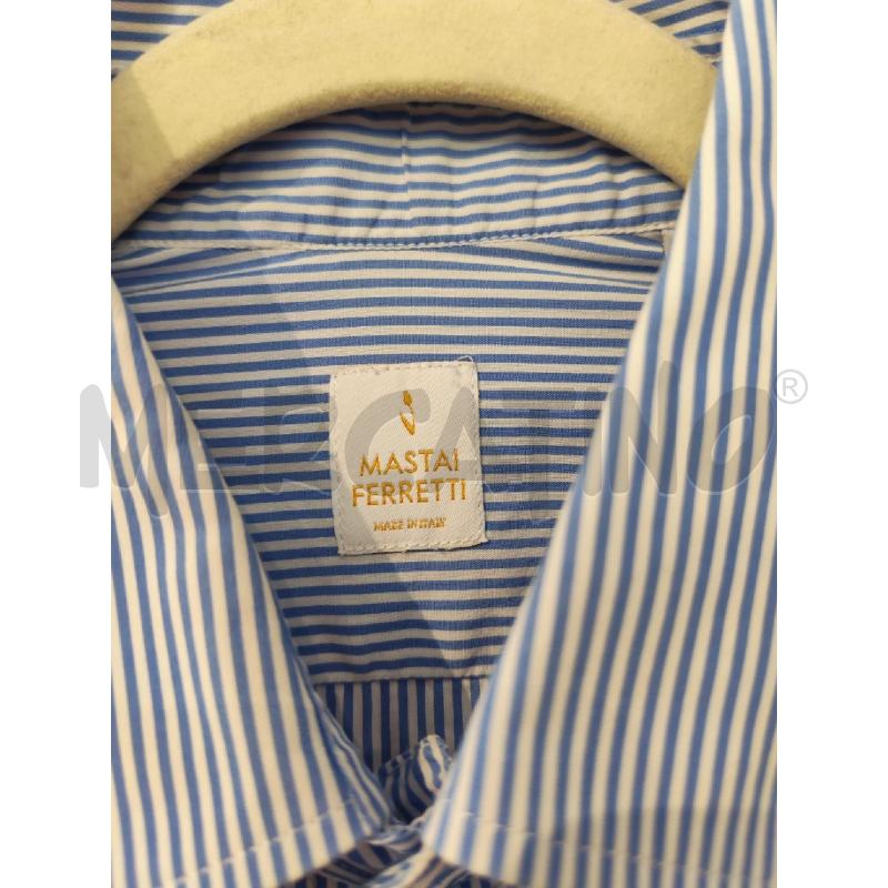 CAMICIA DONNA MASTEI FERRETTI AZZURRA RIGHINE BIANCHE | Mercatino dell'Usato Mestre 2