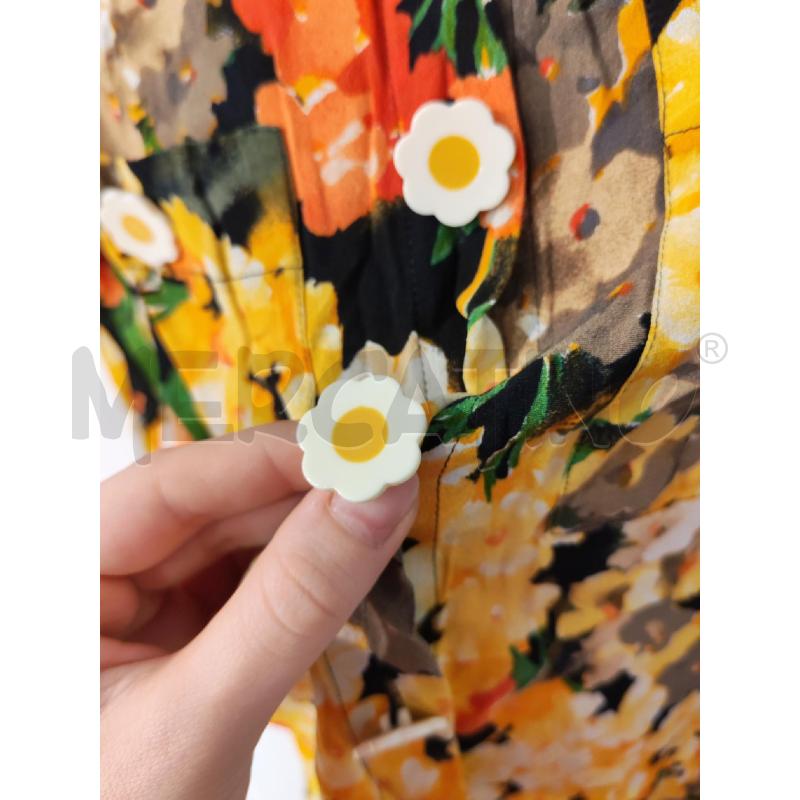 CAMICIA DONNA OTTOMARZO NERA FIORI GIALLI ARANCIO BOTTONI FIORE | Mercatino dell'Usato Mestre 3