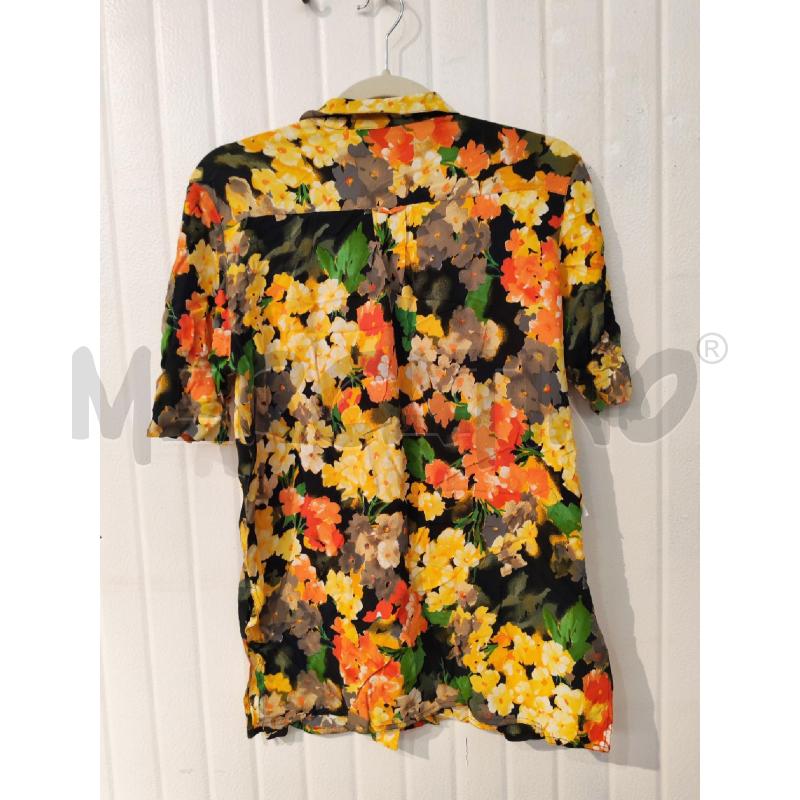 CAMICIA DONNA OTTOMARZO NERA FIORI GIALLI ARANCIO BOTTONI FIORE | Mercatino dell'Usato Mestre 4