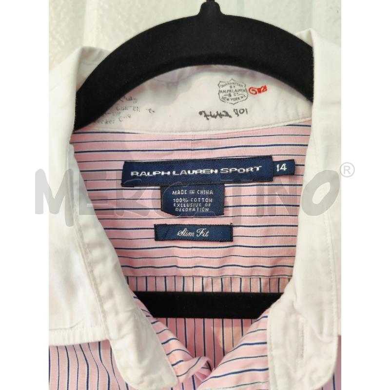 CAMICIA DONNA RALPH LAUREN ROSA A RIGHINE BLU | Mercatino dell'Usato Mestre 2