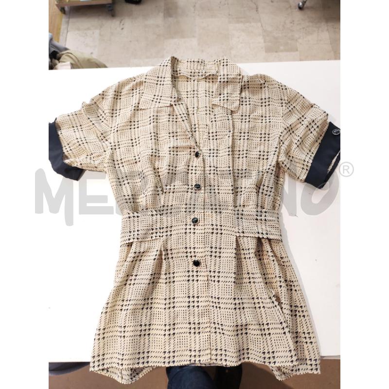 CAMICIA DONNA SARTORIALE BEIGE FANTASIA NERA | Mercatino dell'Usato Mestre 1
