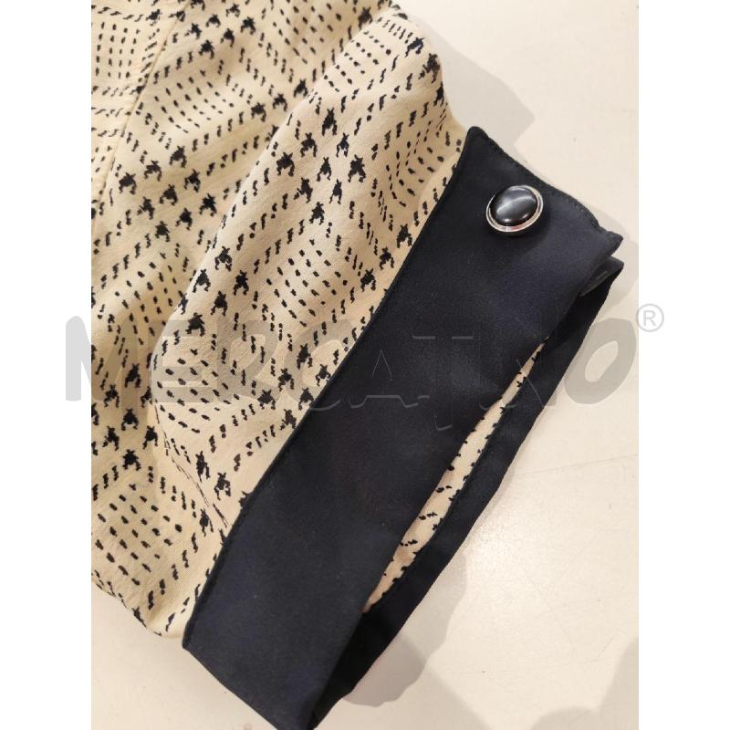CAMICIA DONNA SARTORIALE BEIGE FANTASIA NERA | Mercatino dell'Usato Mestre 2