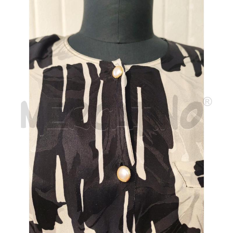 CAMICIA DONNA SARTORIALE FANTASIA BIANCA E NERA | Mercatino dell'Usato Mestre 2