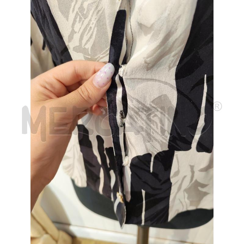 CAMICIA DONNA SARTORIALE FANTASIA BIANCA E NERA | Mercatino dell'Usato Mestre 3