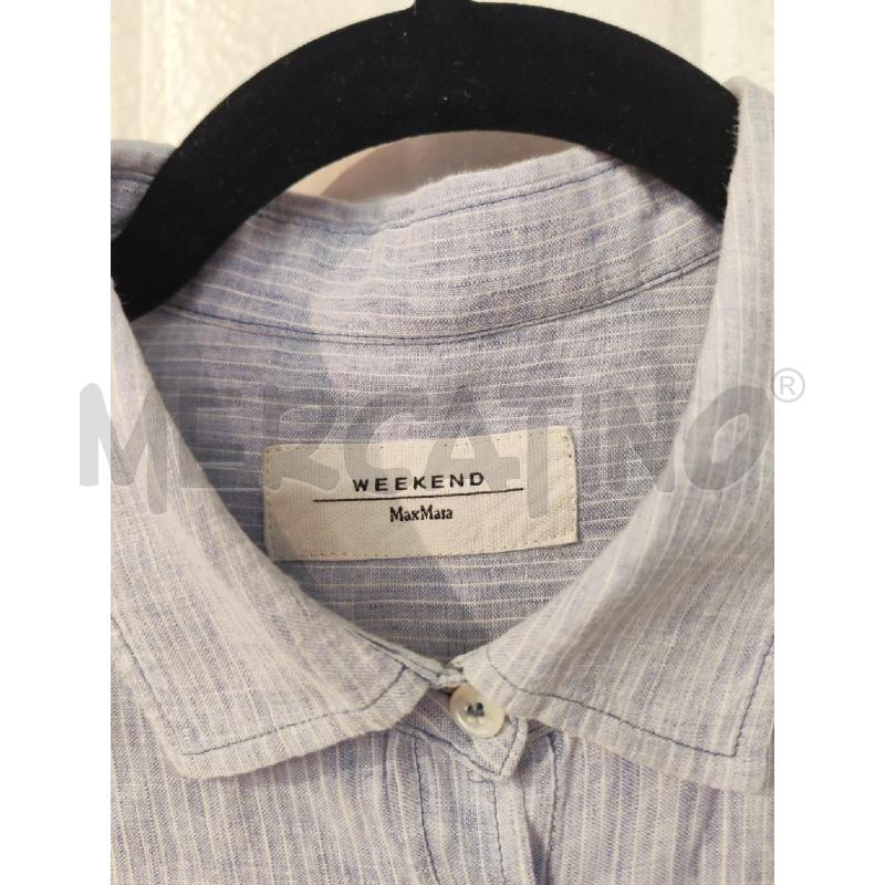 CAMICIA DONNA WEEKEND MAXMARA AZZURRO RIGHINE BIANCHE  | Mercatino dell'Usato Mestre 2