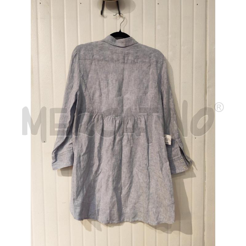 CAMICIA DONNA WEEKEND MAXMARA AZZURRO RIGHINE BIANCHE  | Mercatino dell'Usato Mestre 4