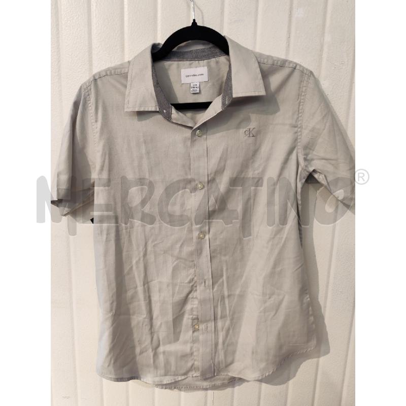 CAMICIA RAGAZZO CALVIN KLEINGRIGIA MANICHE CORTE | Mercatino dell'Usato Mestre 1