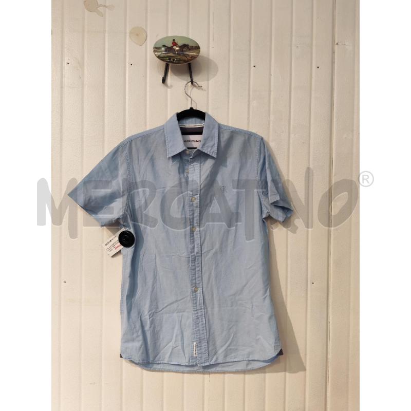 CAMICIA UOMO CALVIN KLEIN AZZURRA MANICHE CORTE | Mercatino dell'Usato Mestre 1