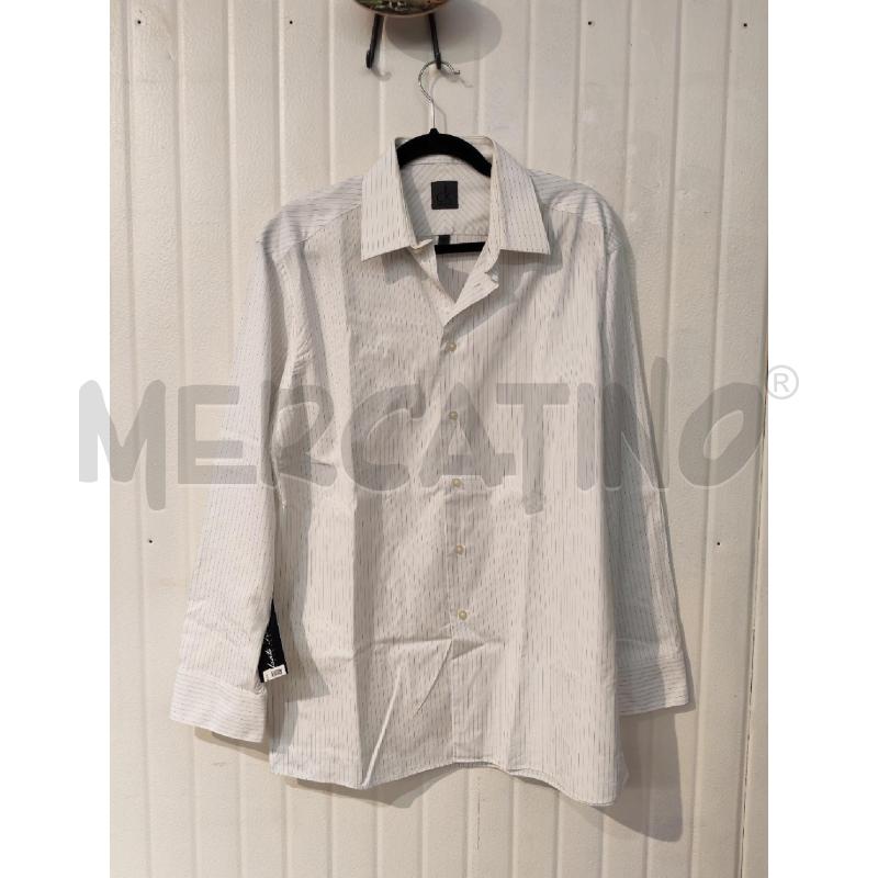 CAMICIA UOMO CALVIN KLEIN BIANCA RIGHINE AZZURRE | Mercatino dell'Usato Mestre 1