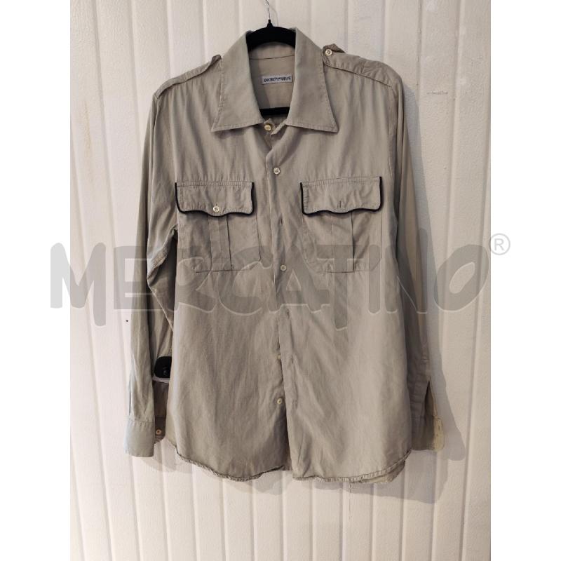 CAMICIA UOMO EMPORIO ARMANI BEIGE PROFILI BLU | Mercatino dell'Usato Mestre 1