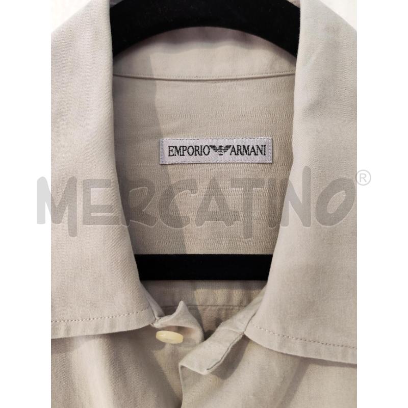 CAMICIA UOMO EMPORIO ARMANI BEIGE PROFILI BLU | Mercatino dell'Usato Mestre 2