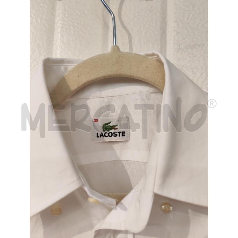 CAMICIA UOMO LACOSTE BIANCO MANICHE CORTE | Mercatino dell'Usato Mestre 2