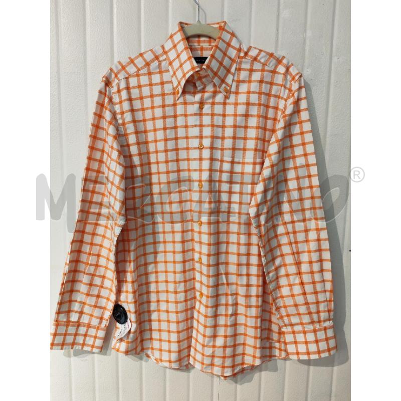 CAMICIA UOMO RIONE FONTANA BIANCA QUADRI ARANCIONI | Mercatino dell'Usato Mestre 1