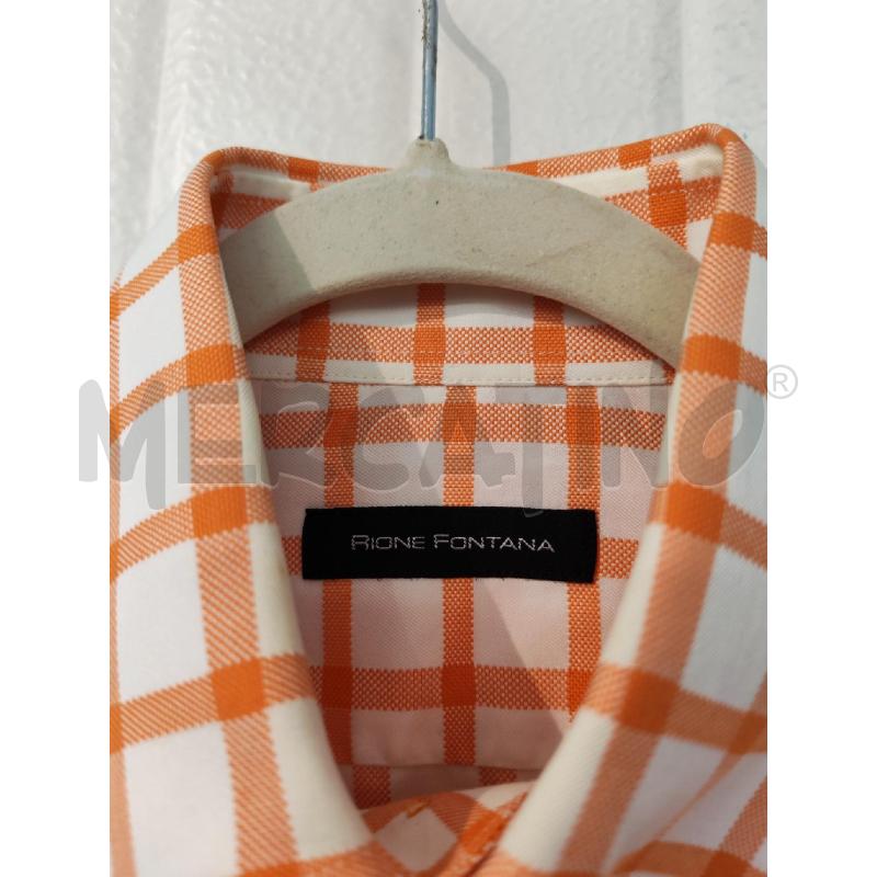 CAMICIA UOMO RIONE FONTANA BIANCA QUADRI ARANCIONI | Mercatino dell'Usato Mestre 2