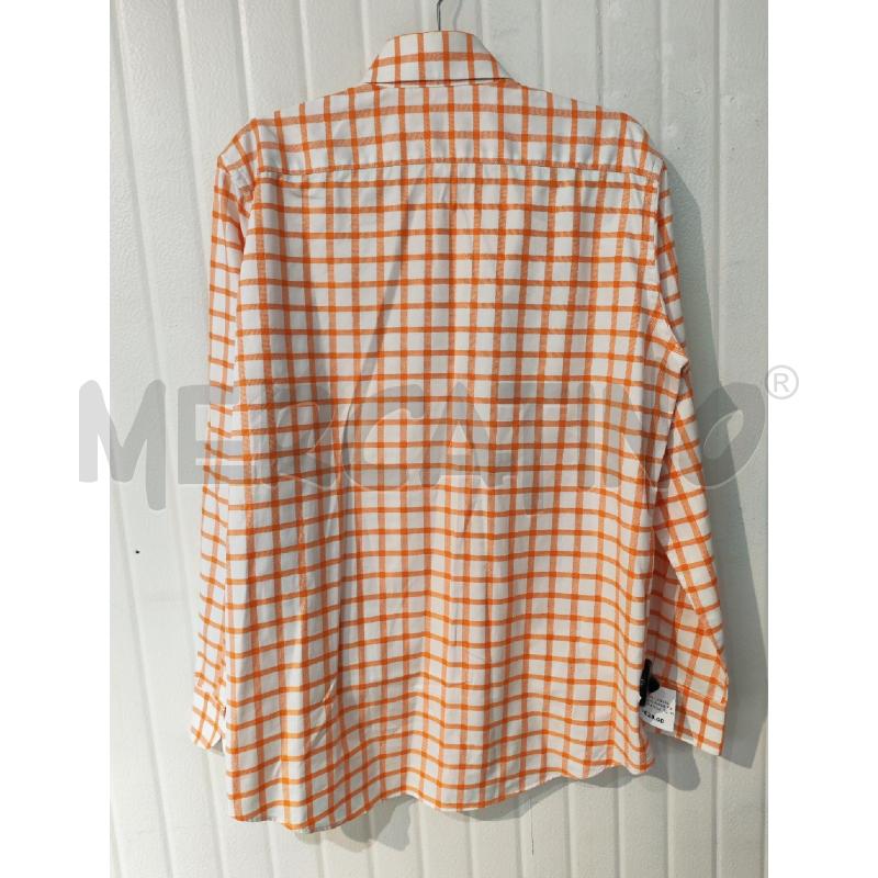 CAMICIA UOMO RIONE FONTANA BIANCA QUADRI ARANCIONI | Mercatino dell'Usato Mestre 3
