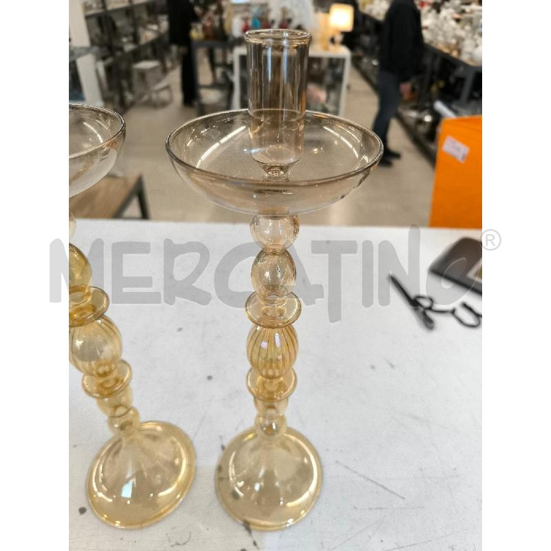 CANDELABRI COPPIA VETRO SOFFIERIA PARISE  | Mercatino dell'Usato Mestre 2