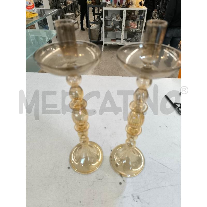 CANDELABRI COPPIA VETRO SOFFIERIA PARISE  | Mercatino dell'Usato Mestre 3