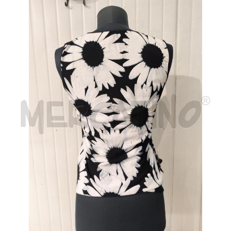 CANOTTA DONNA BLUMARINE NERA MARGHERITE BIANCHE GRANDI | Mercatino dell'Usato Mestre 2