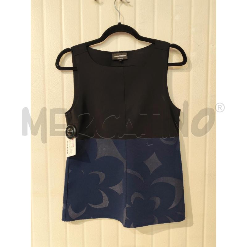 CANOTTA DONNA EMPORIO ARMANI NERA FONDO BLU | Mercatino dell'Usato Mestre 1
