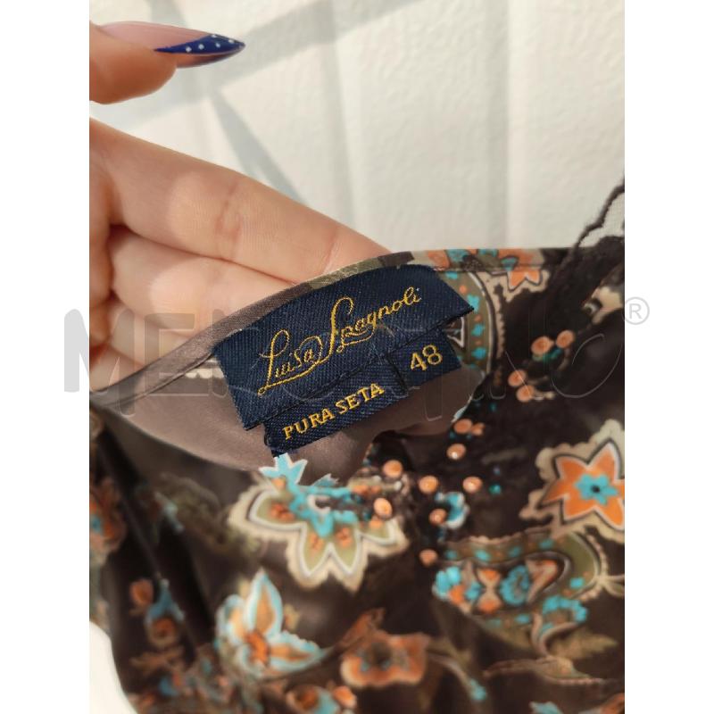 CANOTTA DONNA LUISA SPAGNOLI MARRONE FANTASIA AZZURRA ARANCIONE | Mercatino dell'Usato Mestre 2