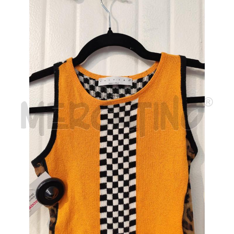 CANOTTA DONNA TWINSET ARANCIONE LEOPARDATO SCACCHI | Mercatino dell'Usato Mestre 2