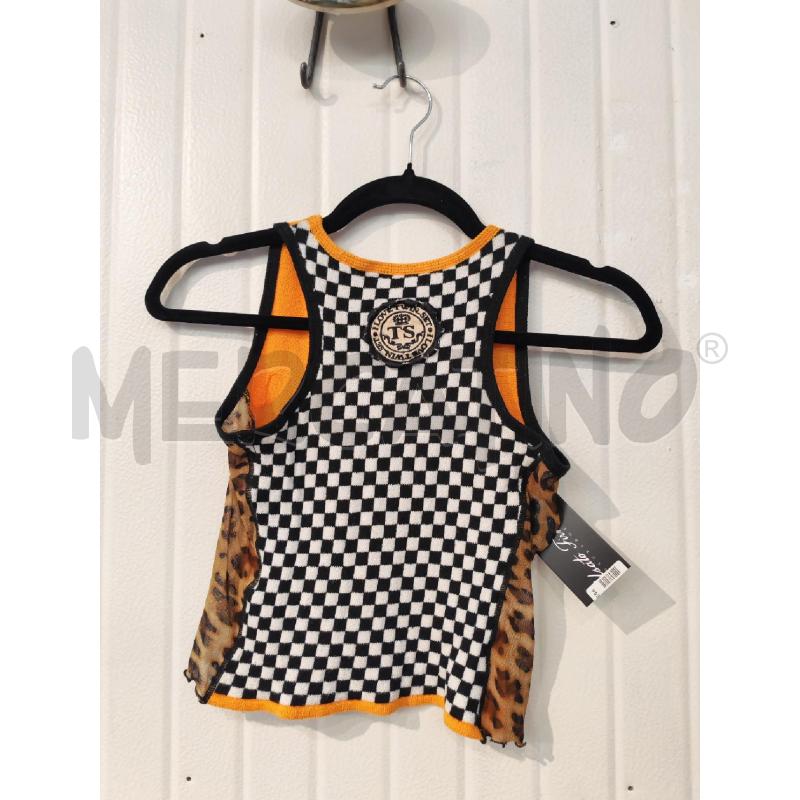 CANOTTA DONNA TWINSET ARANCIONE LEOPARDATO SCACCHI | Mercatino dell'Usato Mestre 3