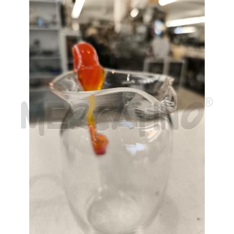 CARAFFA MURANO VETRO TRASPARENTE MANICO ARANCIO | Mercatino dell'Usato Mestre 2